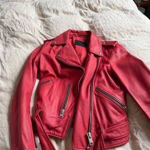 All Saints Cherry Leather Jacket